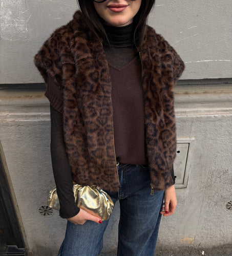 GILET PELLICCIA MACULATO 2678